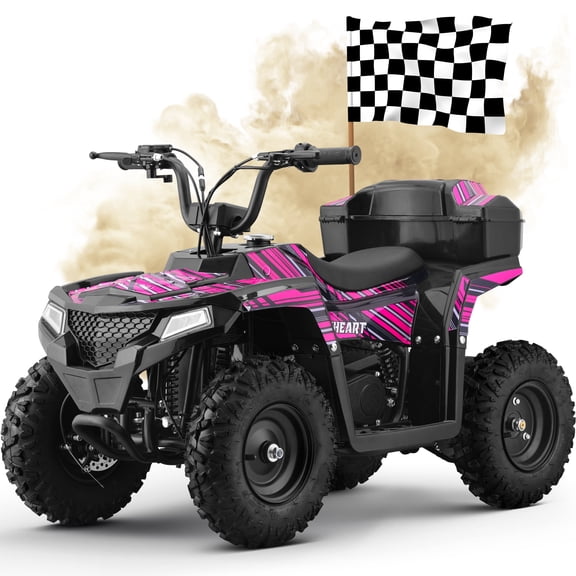 40 cc Trail Blazer Ride-On Buggy,4 Stroke Dual-Speed Off-road 4-Wheeler, Key-Lock Safe & 10-15.5mph, Front & Rear Shocks and Knobby Tires for Grass, Dirt and Gravel,PINK
