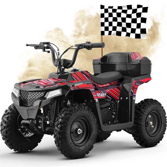 40 cc Trail Blazer Ride-On Buggy,4 Stroke Dual-Speed Off-road 4-Wheeler, Key-Lock Safe & 10-15mph, Front & Rear Shocks and Knobby Tires for Grass, Dirt and Gravel,RED