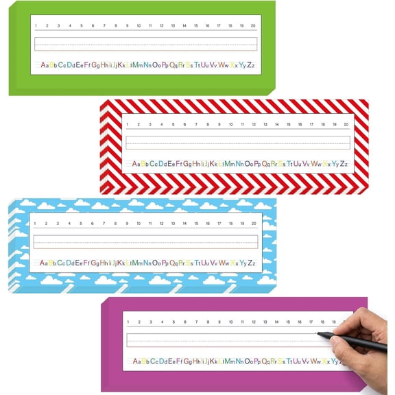 40 count Desk Name Plates for Classroom Elementary Name Tags,Simple | Manuscript Nameplates with Alphabet Colorful to School Locker Nameplates with Glue Points for Table Cubbies