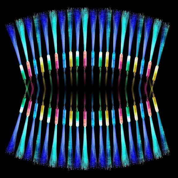 40 count Multicolor Fiber Optic Lights Upgraded Flashing Glow Fiber Lights Sticks LED Light Fiber Optic Wands with 3 Flashing Models for Birthday,Wedding,Concerts,Party (40 Pieces,Mixing Color)