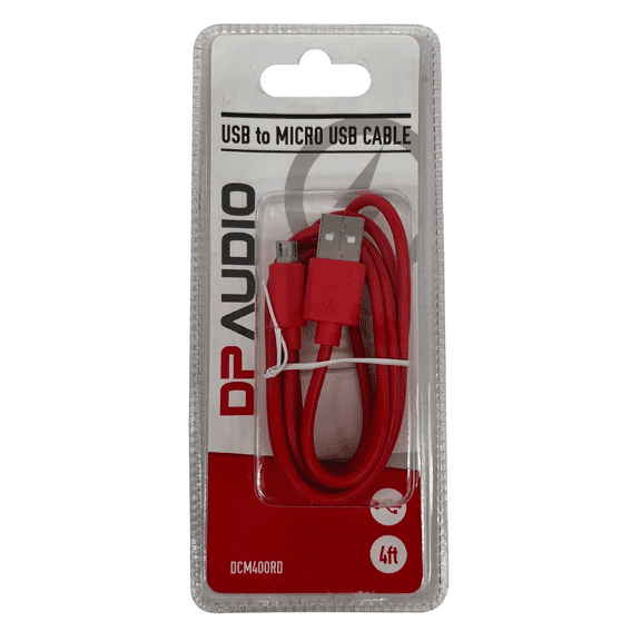 40 ft. USB to Micro USB Cable, Fast Charging, Data Sync, Durable Design, Compatible with Smartphones, Tablets, Reliable Connectivity for USB Enabled Devices, Tangle Resistant, Bulk, Red
