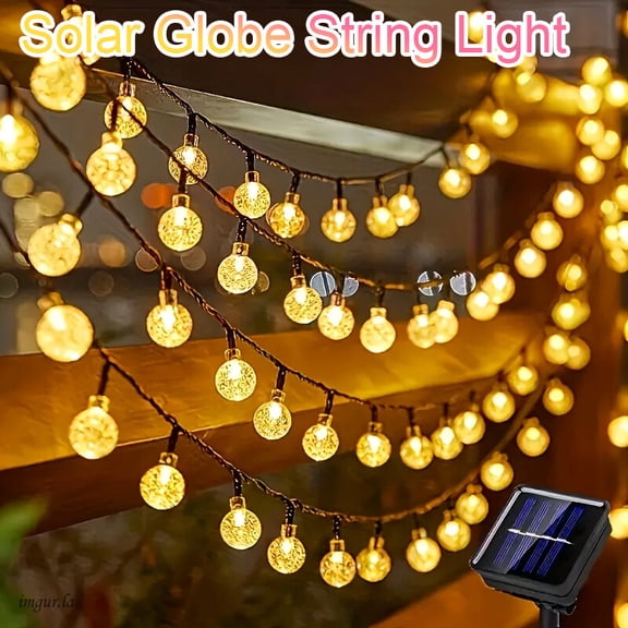 40 ft. solar-powered light string. 8 lighting modes. Automatically recharges when not in use during the day. Ideal for gardens, outdoor camping, outdoor decorations and family gatherings.