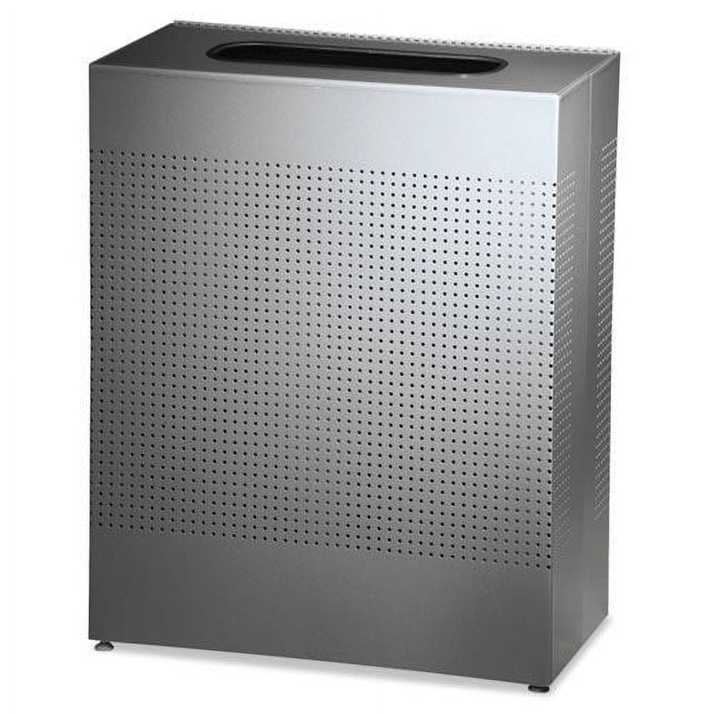 40 gal. Designer Line Steel Square Silhouettes Receptacle - Silver