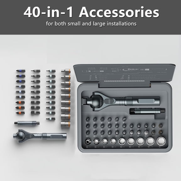 40-in-1 Ratchet Screwdriver Set RS2  CR-V & RS2 Steel Multi-Bit Tool Kit with Magnetic Screwdriver Heads, Universal Ratchet Handle, Extension Bar, and Socket Wrench Set