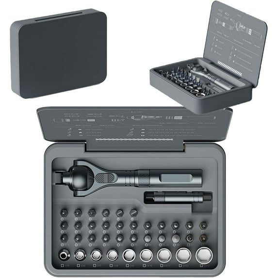 40 in 1 Ratchet Screwdriver Set with Detachable 180° Handle,Multi‑Bit S2 Steel Driver Kit