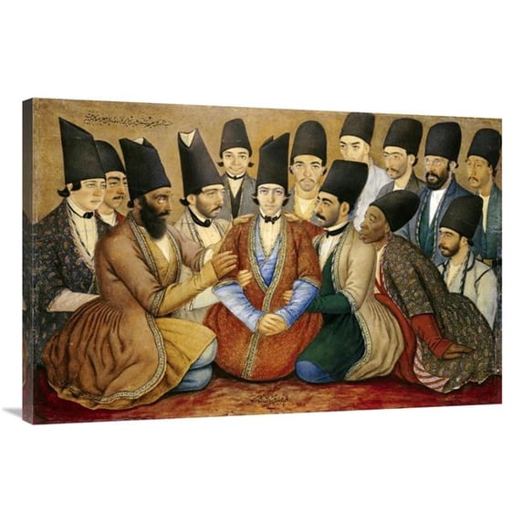 40 in. A Young Qajar Prince & His Entourage Art Print - Abul Hasan Ghaffari Kashani