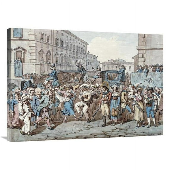 40 in. Carnevale a Roma Art Print - Bartolomeo Pinelli