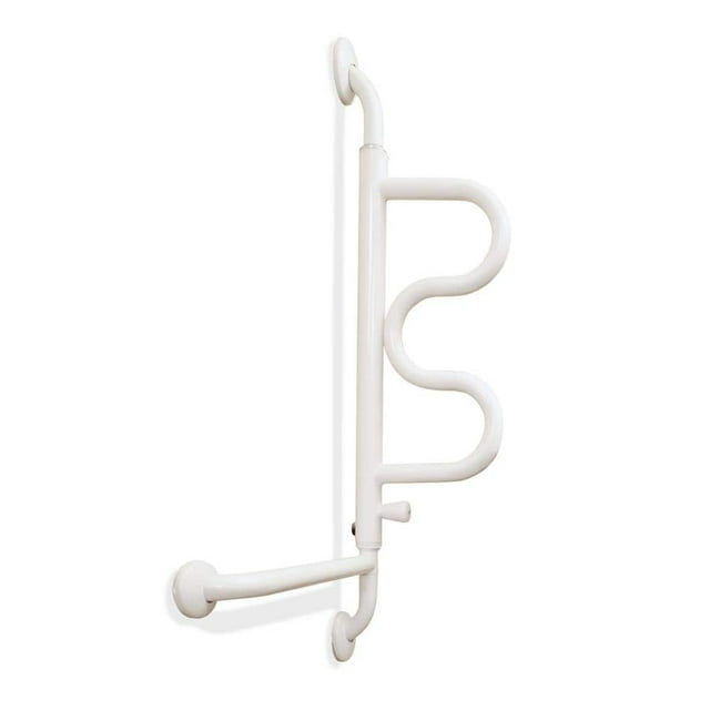 40 in. Curve Grab Bar in White