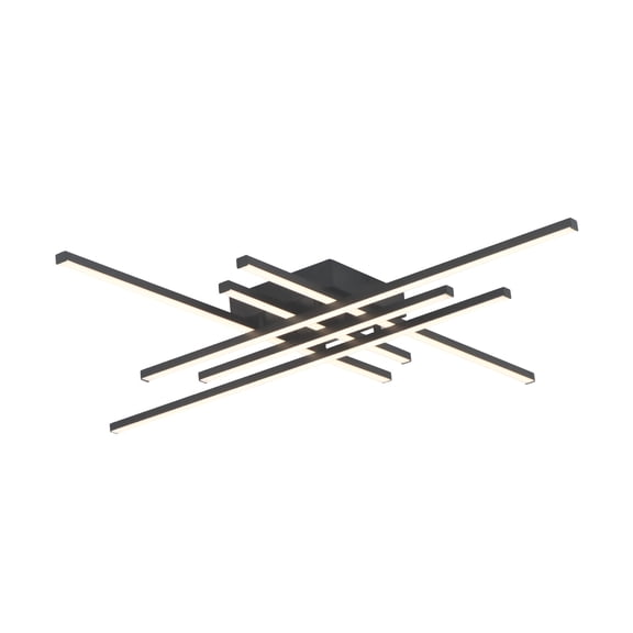40 in. Linear Black Modern Integrated LED Dimmable Flush Mount for Dining Room Living Room, LED 3000K Warm Light