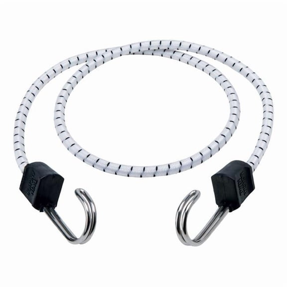 40 in. Marine Twin Anchor Bungee Cord - White & Black - Pack of 10