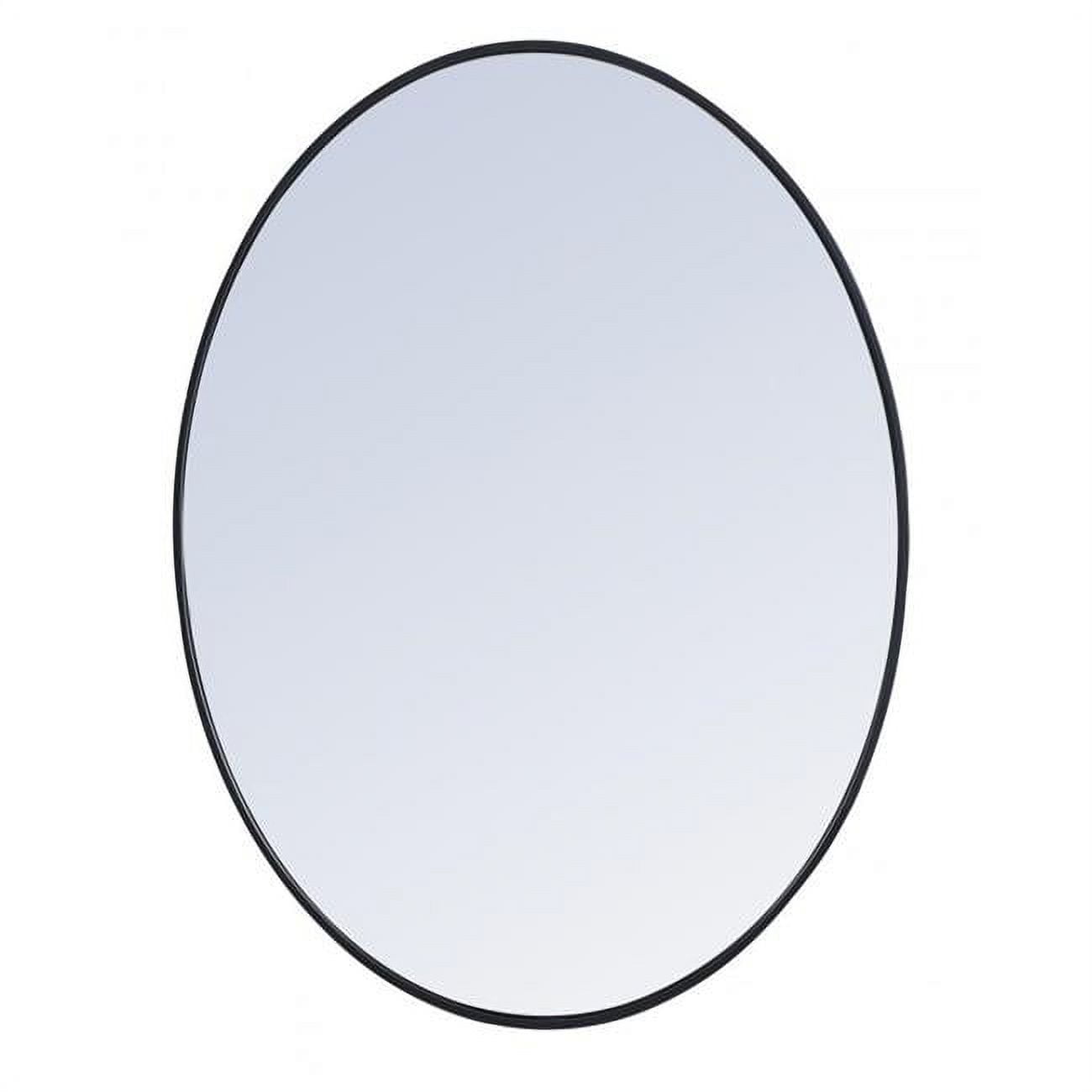 40-Inch Black Oval Metal Frame Mirror