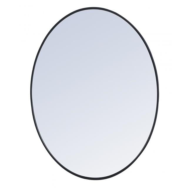 40-Inch Black Oval Metal Frame Mirror