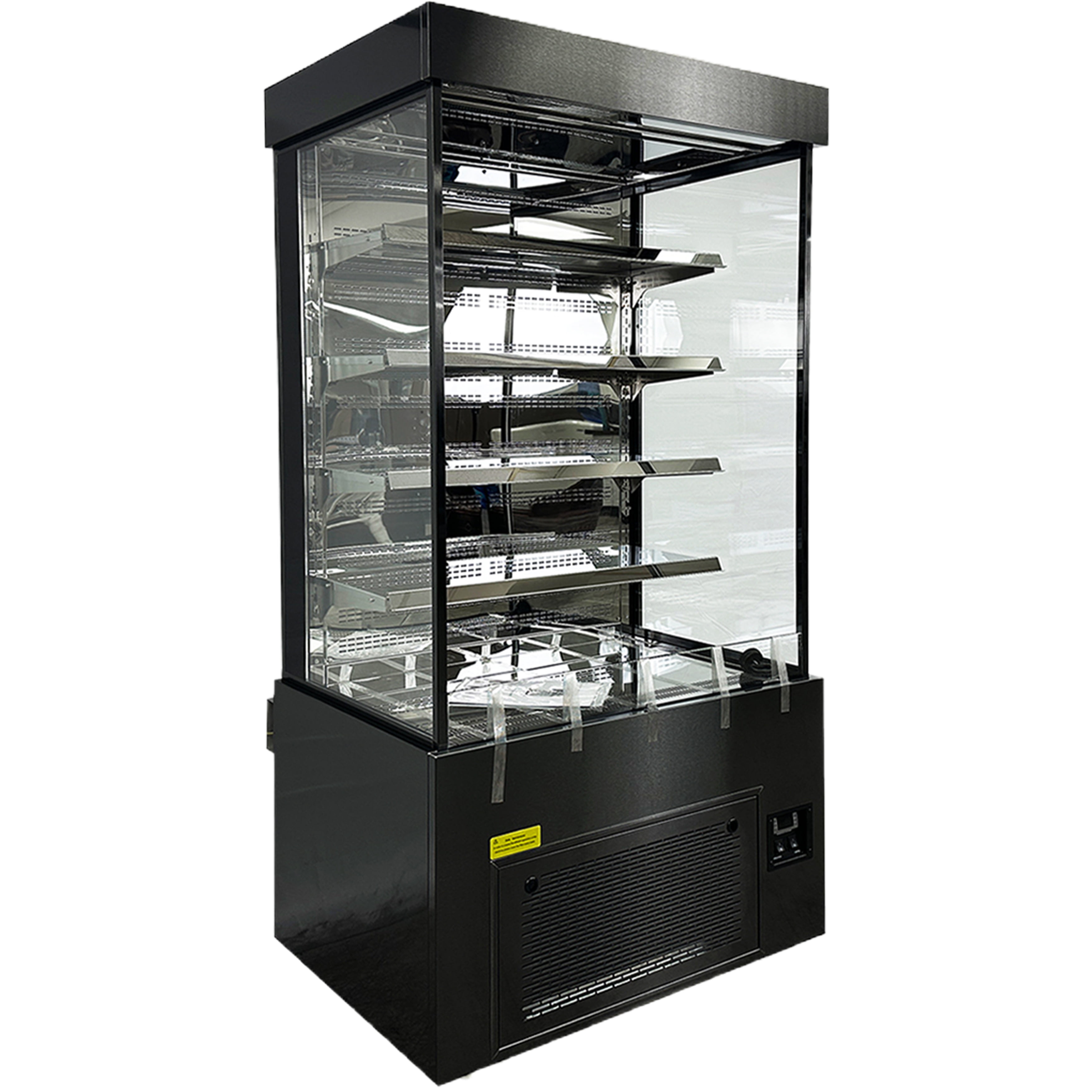 40 in. Open Air Cooler, Commercial Refrigerator, Beverage Display Case Grab & Go Merchandiser Night Curtain NSF