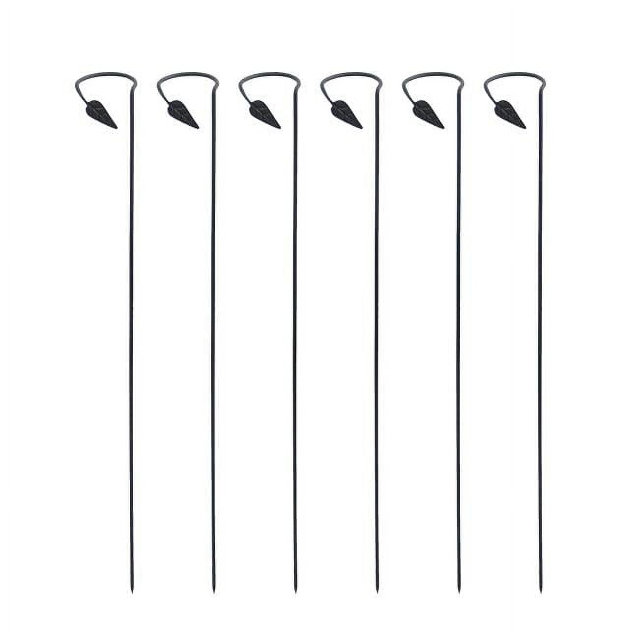 Black Wrought Iron 40-Inch Plant Support Stakes, Set of 6