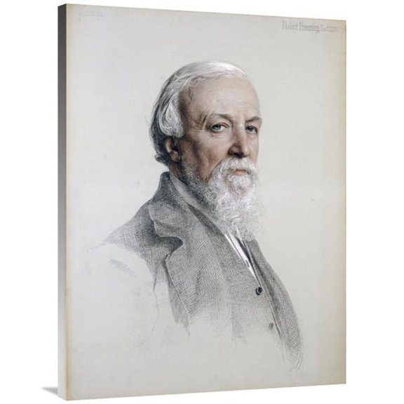 40 in. Portrait of Robert Browning Art Print - Anthony Frederick August Sandys