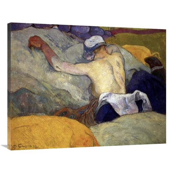 40 in. Woman in the Hay - Femme Dans Le Foin Art Print - Paul Gauguin