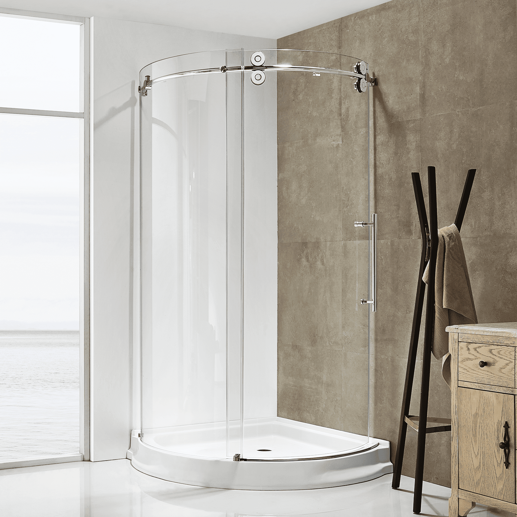 40'' W x 79'' H Frameless Sliding Clear Glass Shower Door with Chrome Finish