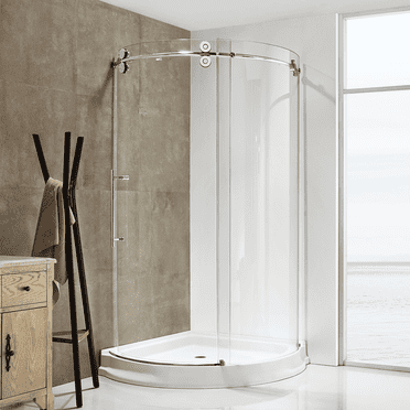 Dreamwerks 40 in. W x 40 in. D x 79 in. H Frameless Sliding Shower Door Enclosure in Chrome