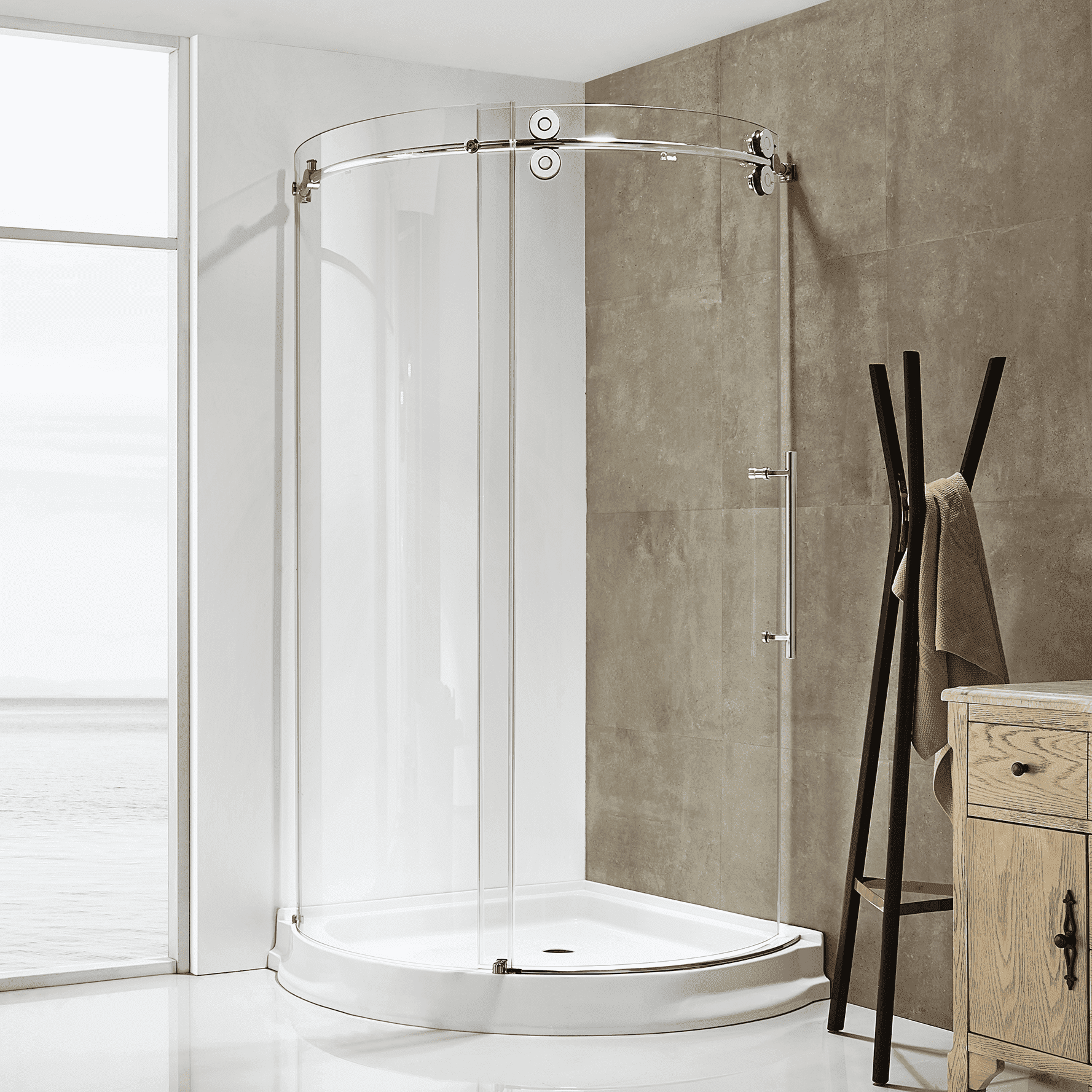 40'' W x 79'' H Frameless Sliding Clear Glass Shower Door with Chrome Finish