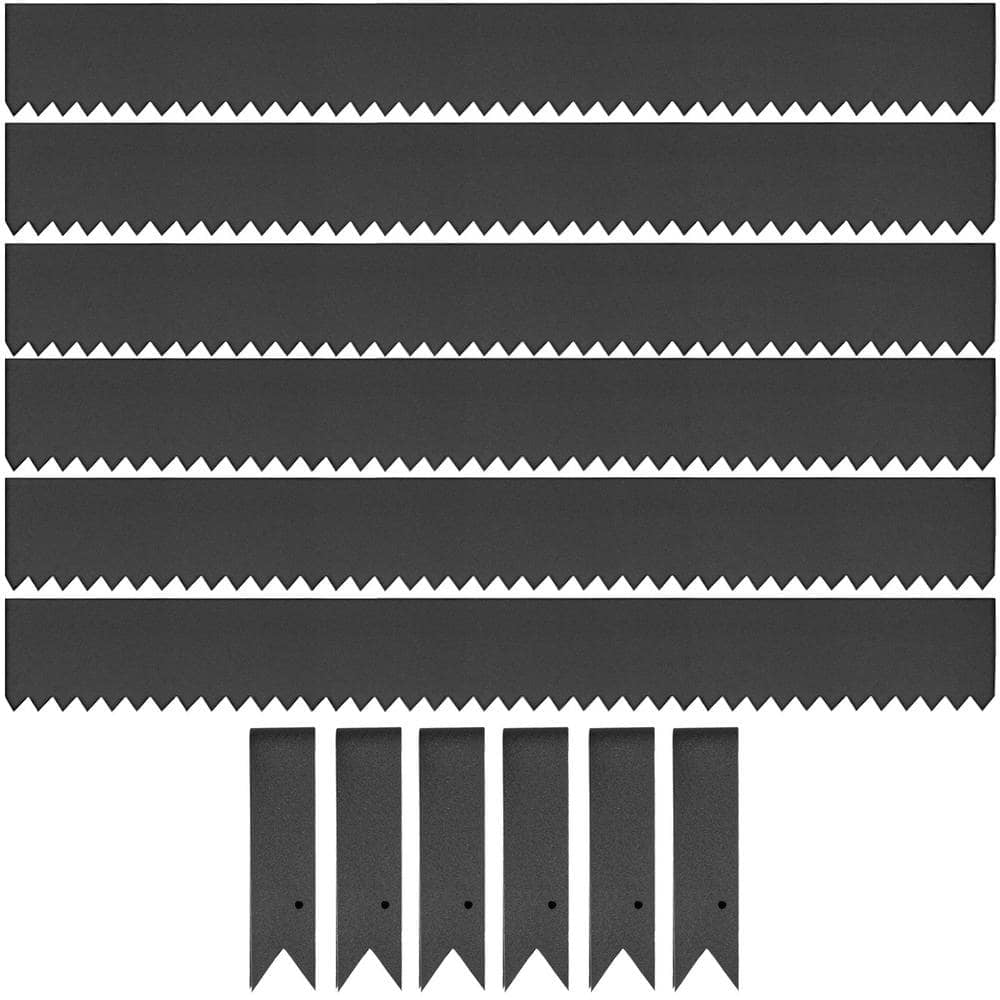 40 in. x 8 in. Black Steel Lawn Edging Garden Edging Landscape Edging