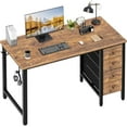 thumbnail image 1 of 40 inch Computer Desk with 4 Fabric Drawers, Kids Student Reversible Small Desks for Home Office Small Space, Work PC Desk Table for Bedroom, Rustic Brown, 1 of 7