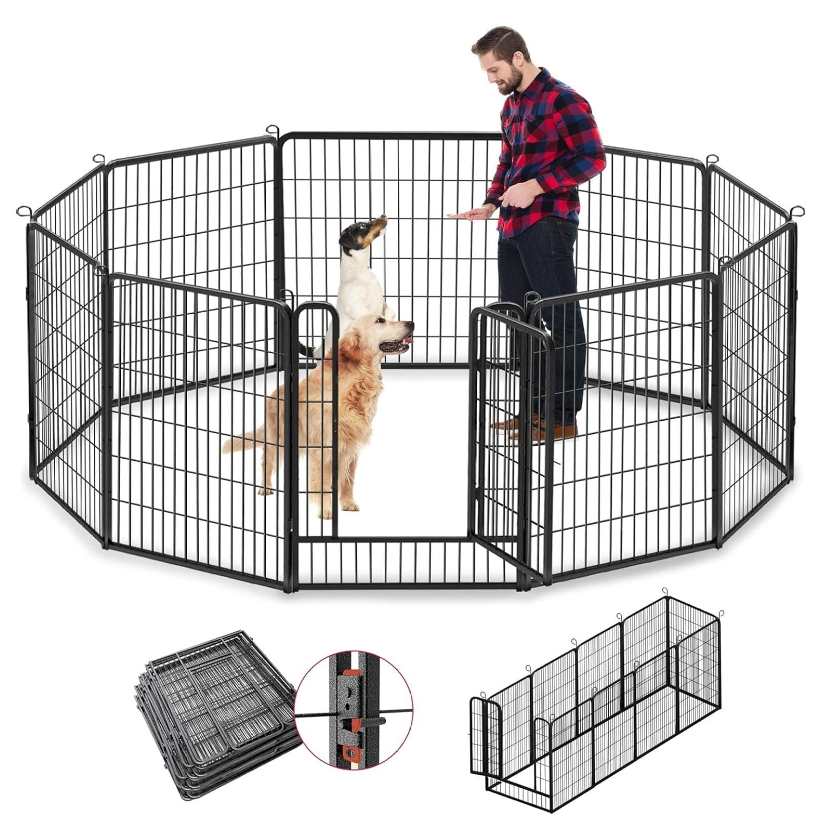 40 Inch Dog Fence Dog Pens Outdoor Heavy Duty Dog Playpen For Large 40-inch-dog-fence-dog-pens-outdoor-heavy-duty-dog-playpen-for-large