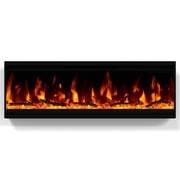 cooboom 40 Electric Fireplace 4.3" Ultra-Thin Electric Fireplace, Narrow Frame, Wall Mounted and Recessed Design, Remote Control.