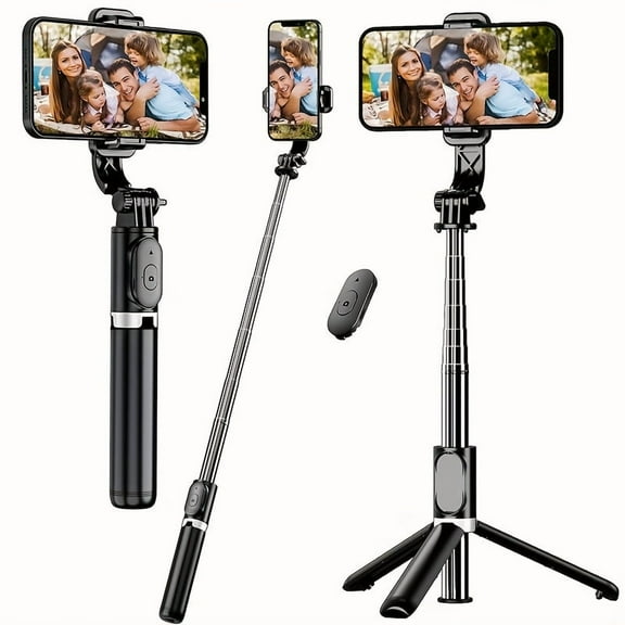 40-inch Extendable Phone Selfie Stick, Professional Floor Stand Designed for Live Streaming with Wireless Remote Control Smartphone Tripod, 360 Rotatable, Stable Anti-Shake Handheld Monopod Perfect