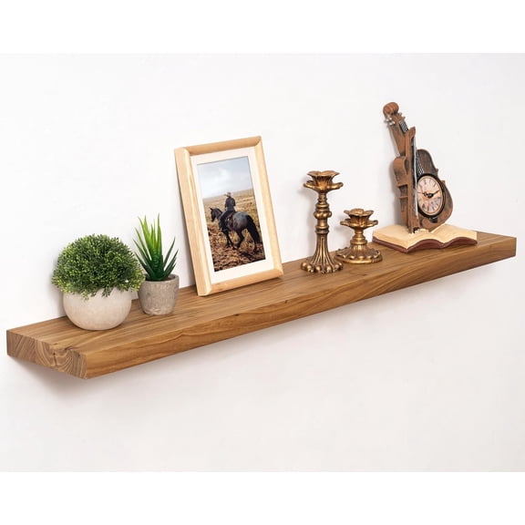 40 inch Floating Shelves for Wall Solid Elm Wood Mounted Shelves|Rustic Long with Invisible Bracket Bathroom Living Room Kitchen|Natural, 1 Pack