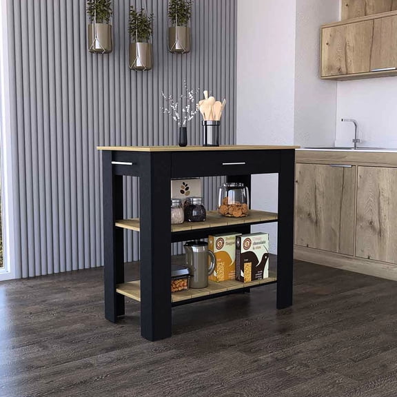 40 - inch Kitchen Island with Spacious Tabletop | Useful for Kitchen Meal Preparation | Bring Convenience to Your Cooking