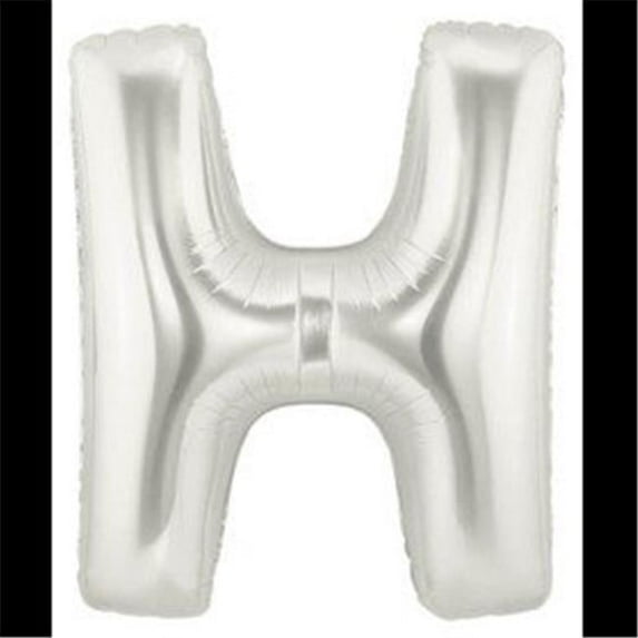 40 inch Letter H - Silver Megaloon Betallic Foil Mylar Balloon - Party Supplies Decorations