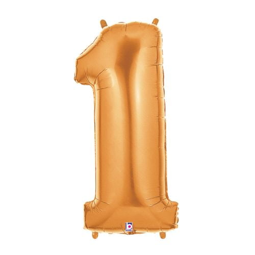 Burton & Burton 40" Number 1 Shape Gold Balloon