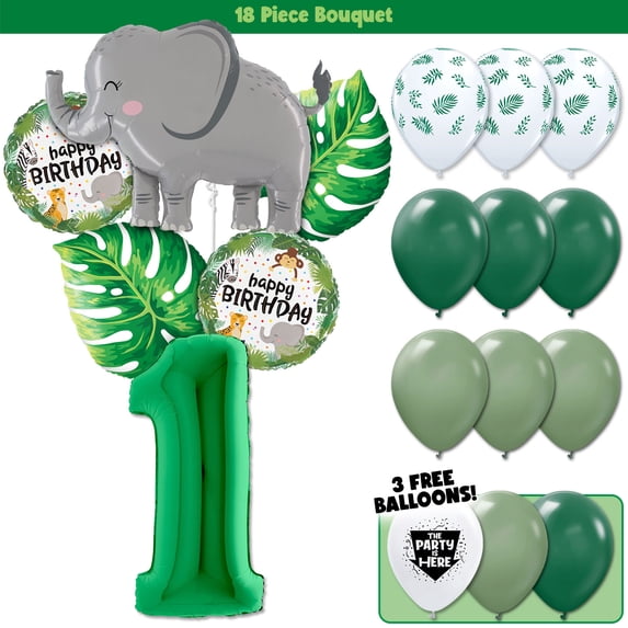 40 inch Number 1 - Green Foil Mylar Balloon - Party Supplies Decorations