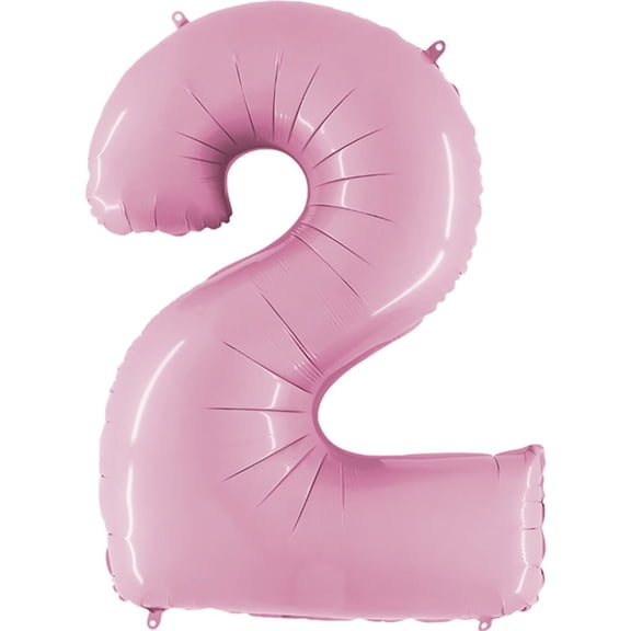 40 inch Number 2 - Pink Foil Mylar Balloon - Party Supplies Decorations