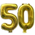 thumbnail image 1 of 40 inch Number 50 CI30&nbsp;Balloons, Aluminum Foil Jumbo 50 Party Balloons Giant Number 50 Balloons for 50th Birthday Party Decorations or 50th Anniversary Event, Gold, 1 of 3