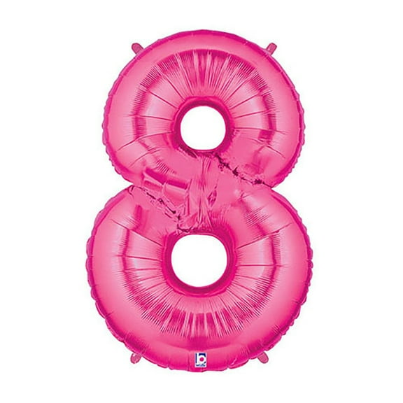 40 inch Number 8 - Pink Megaloon Betallic Foil Mylar Balloon - Party Supplies Decorations