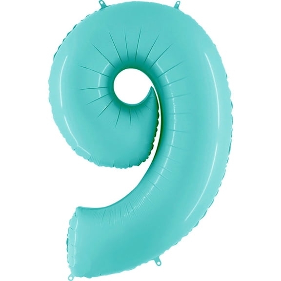 40 inch Number 9 - Light Blue Foil Mylar Balloon - Party Supplies Decorations