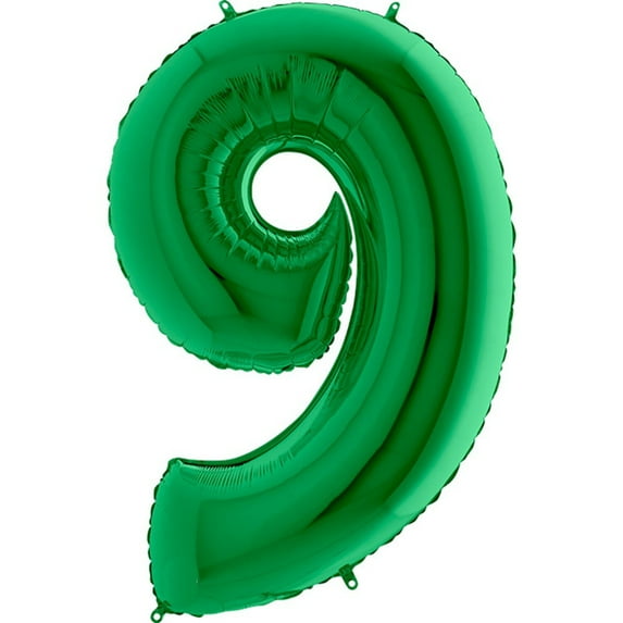 40 inch Number 9 - Metallic Green Foil Mylar Balloon - Party Supplies Decorations