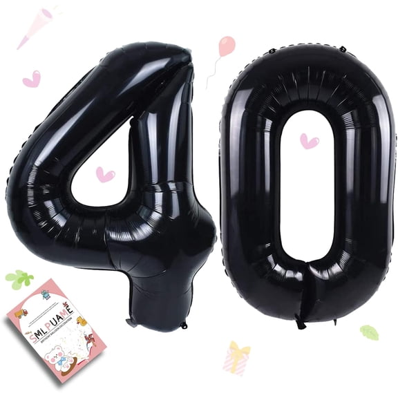 40 inch Number Balloon 0-9 Black Large Number 40 Balloons,Digital Balloons for Birthday Party Celebration Decorations Supplies, Helium Foil Number Balloons for Wedding Anniversary