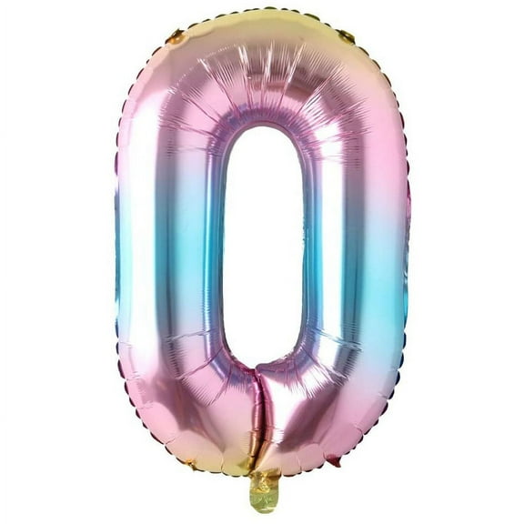 40 inch Rainbow Gradient Colorful Big Size Number Foil Helium Balloons Birthday Party Celebration Decoration Large globos (40 inch Rainbow 0)