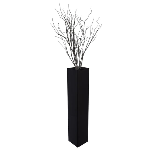 40 inch Tall Rectangular Wooden Modern Floor Vase - Sleek Contemporary Decor Accent for Living Room, Bedroom, Hallway and Entryway - Handcrafted Decorative Display Piece with Elegant Design