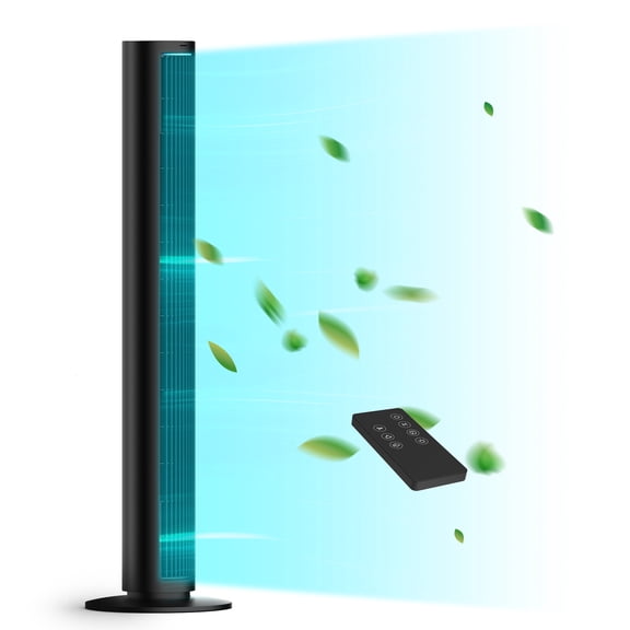 40 inch Tower Fan for Home, 80 Oscillating Standing Floor Fan with Remote, 4 Speeds 7 Hour Timer, LED Display with Remote Bladeless Fan