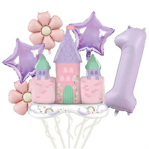 40 inch light purple number balloon, princess Castle balloon Daisy balloon, used for castle princess-themed girls birthday party decoration