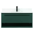thumbnail image 1 of 40 inch single bathroom vanity in green with backsplash, 1 of 8
