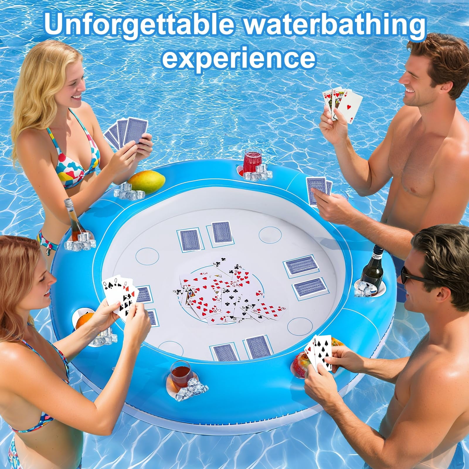Mini Pool Floating Table 40 inchs Beer Pong Pool Float - Diameter Oversized Round Floating Table ...