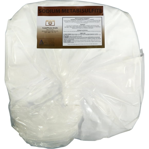 40 lb Sodium Metabisulfite Food Grade / Photo Grade 98.6+% Purity White Granular Solid Crystals