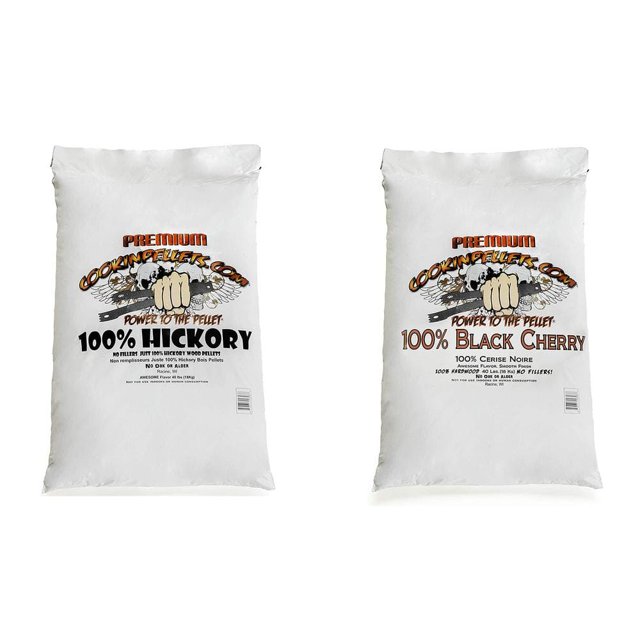 40 lbs. Bags Premium Hickory Smoking Pellets and Black Cherry Pellets