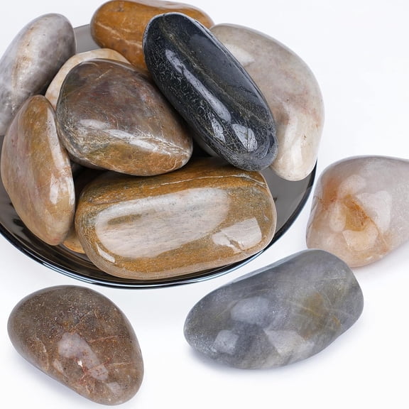 40 lbs River Rocks for Plants, 2-3 Inch Decorative Garden Rocks Outdoor Landscaping, Large Polished Natural Stone for Walkways, Yard, Vases, Crafts