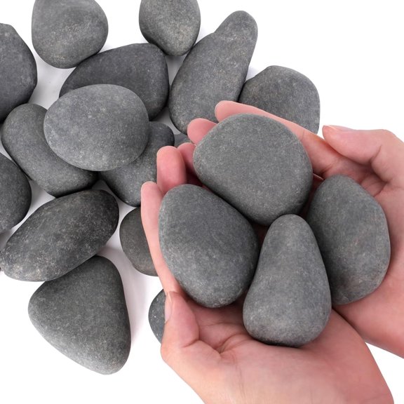 40-Lb Natural Large River Pebbles, 23-Inch Decorative Garden Stones for Potted Plants, Flower Pots, Vases, Aquarium, Yard Walkway & Landscaping