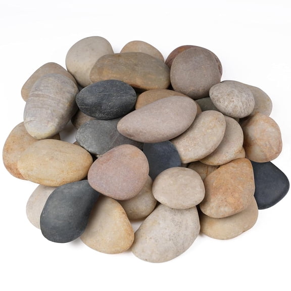 40-Lb Large Natural River Pebbles, 34-Inch Decorative Stones for Aquarium, Potted Plants, Vases, Yard Walkway & Garden Landscaping